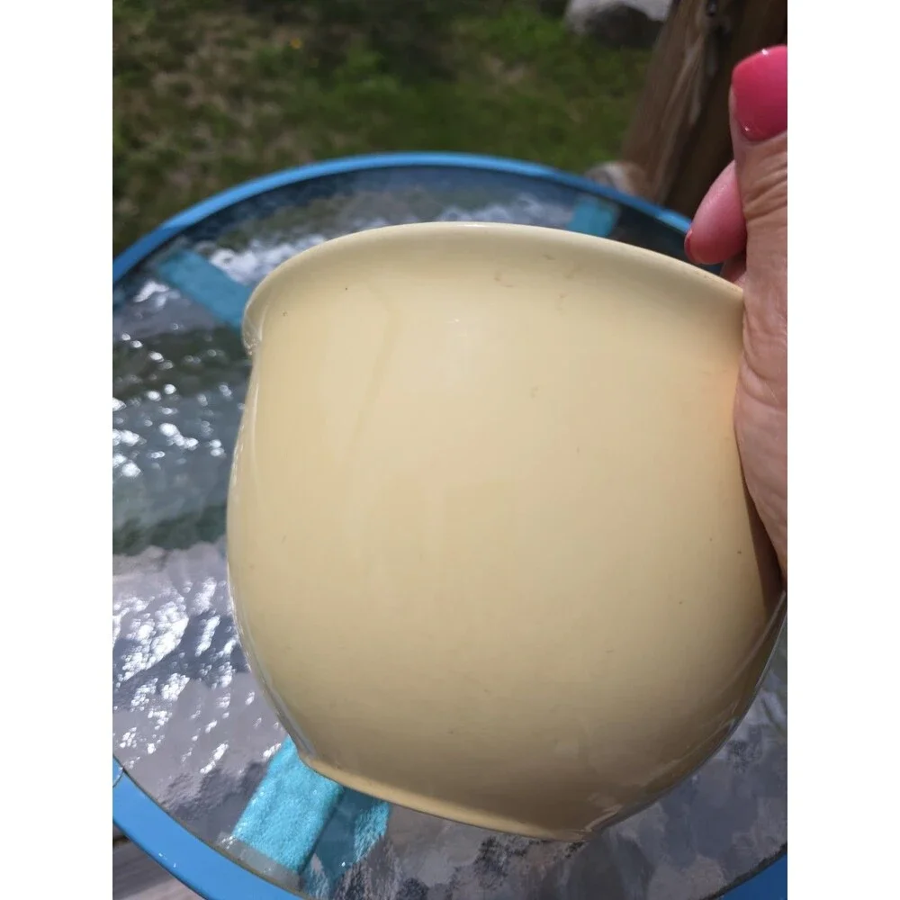 VTG Authentic Vernon Kilns Ware Yellow Mixing Bowl USA Mid 20th Century Pottery